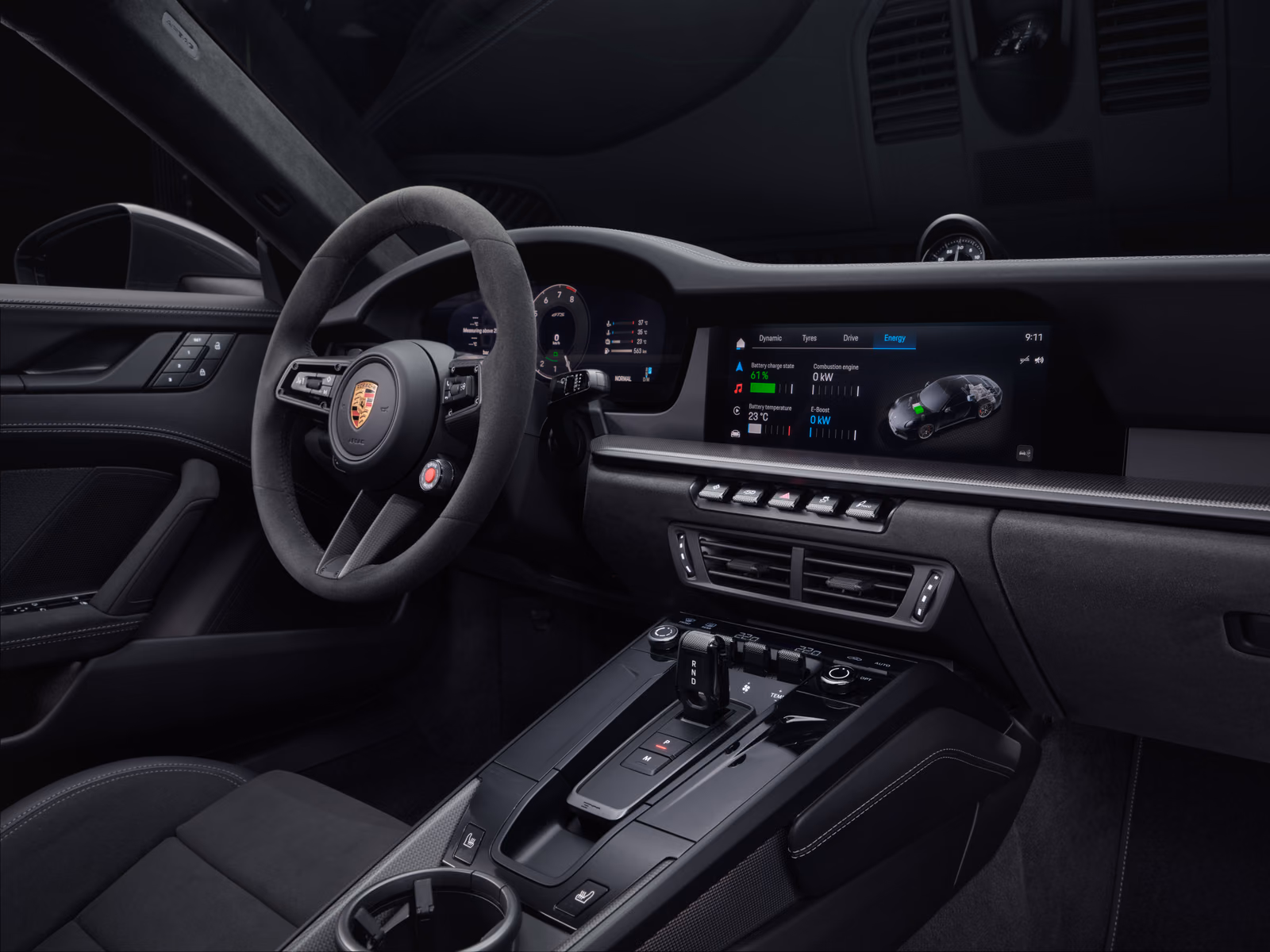 Porsche 911 — салон, приборная панель и центральный туннель