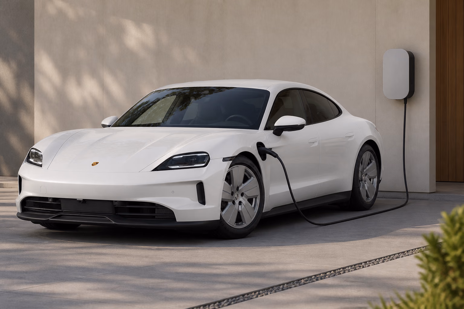 Porsche Taycan на домашней зарядке с разъёмом GB/T