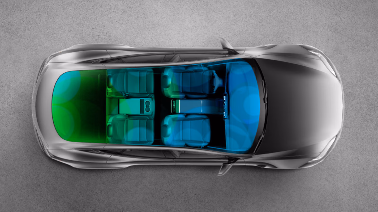 Схема климатических зон салона Tesla Model S