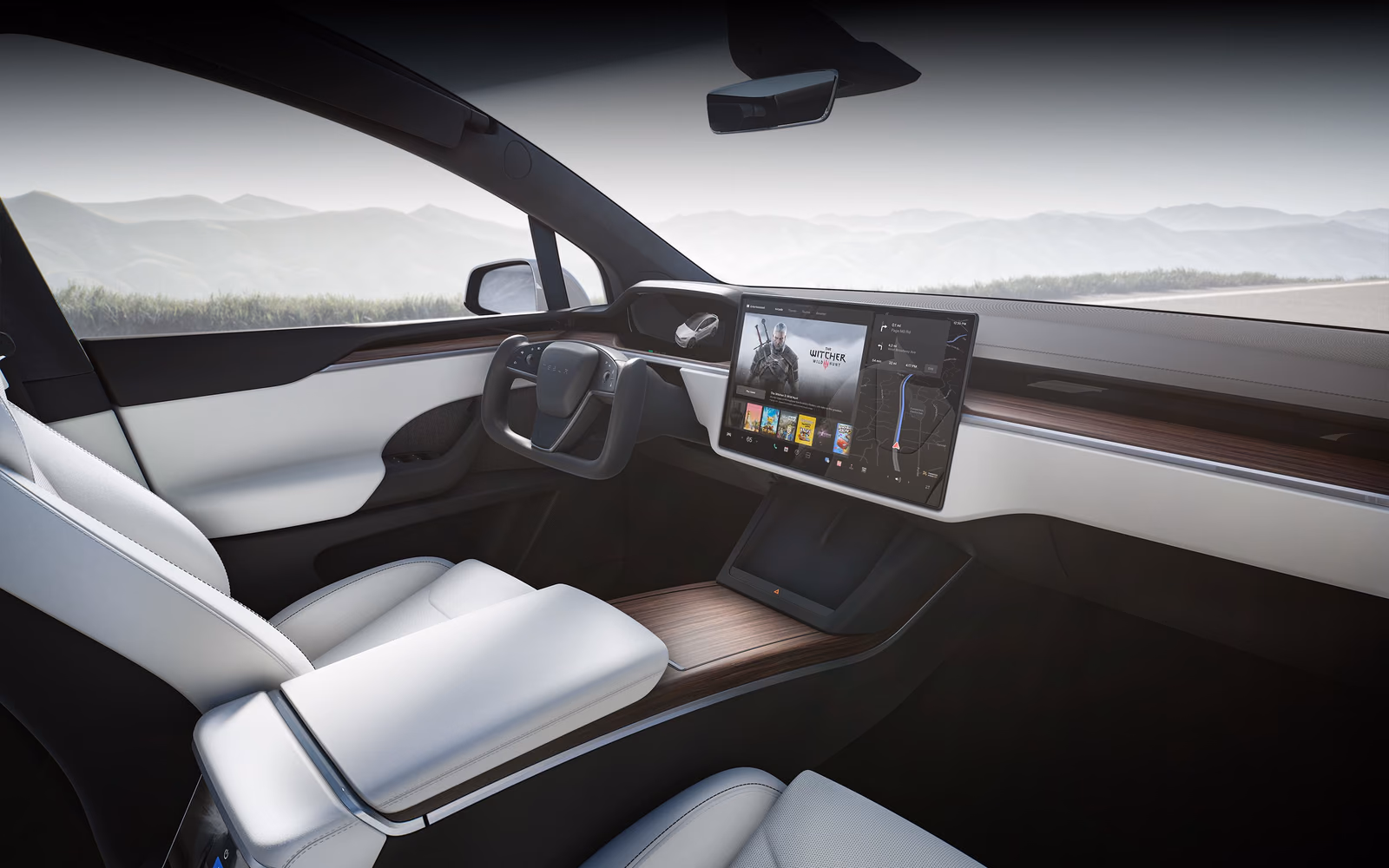 Салон Tesla Model X с экраном