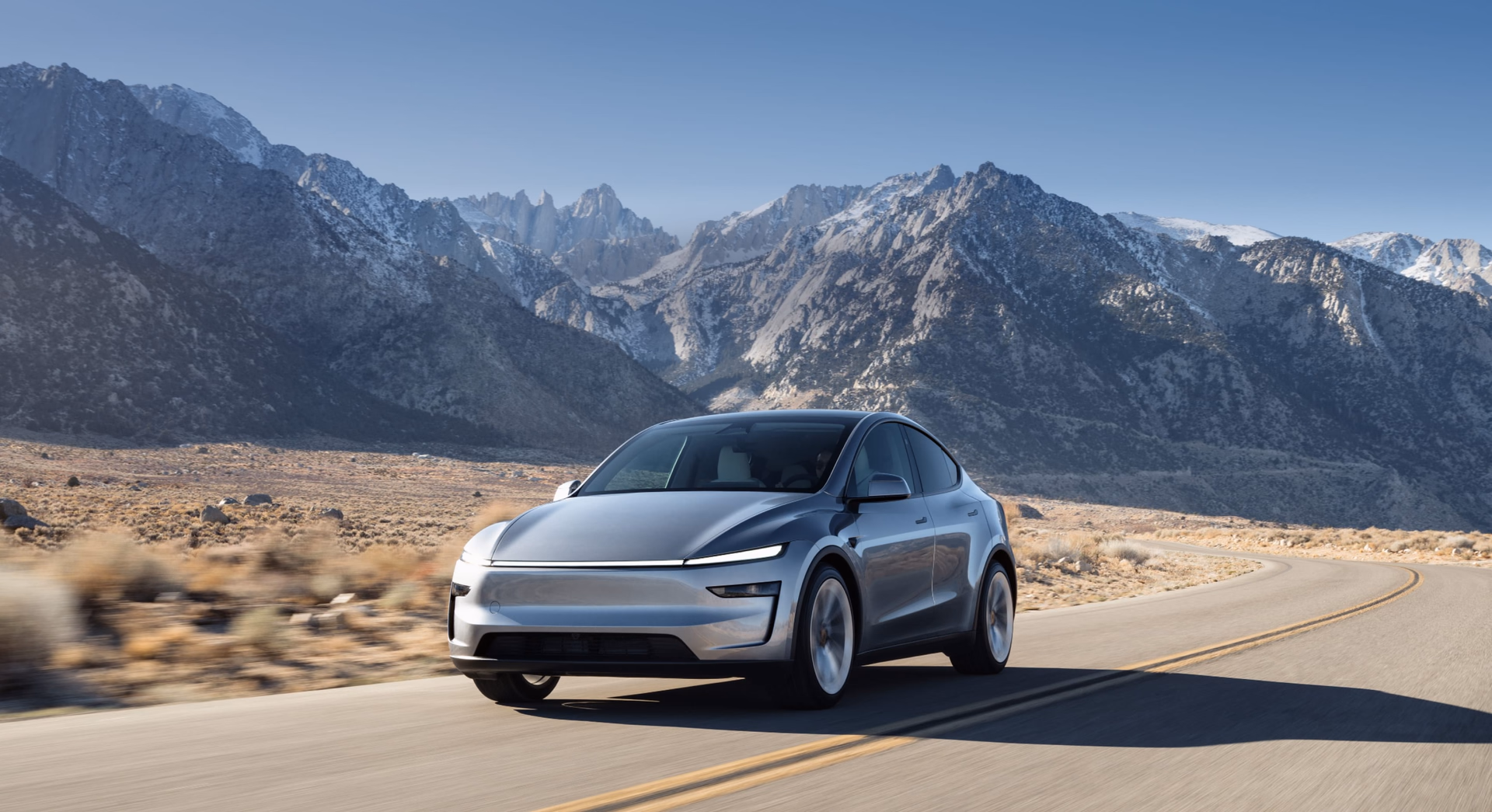 Tesla Model Y на горном маршруте