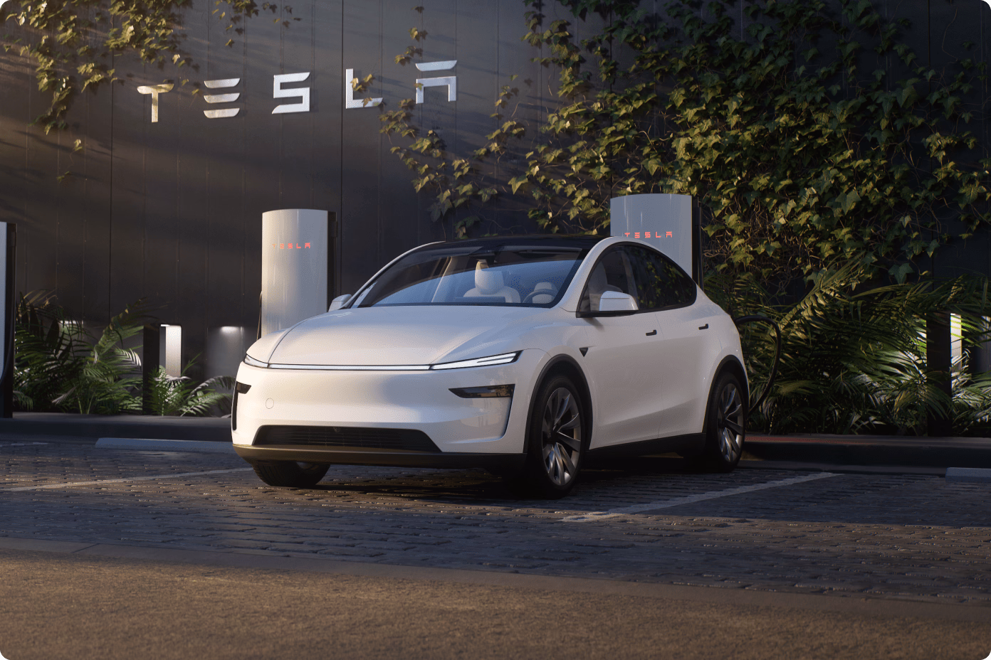 Tesla Model Y у фирменного центра