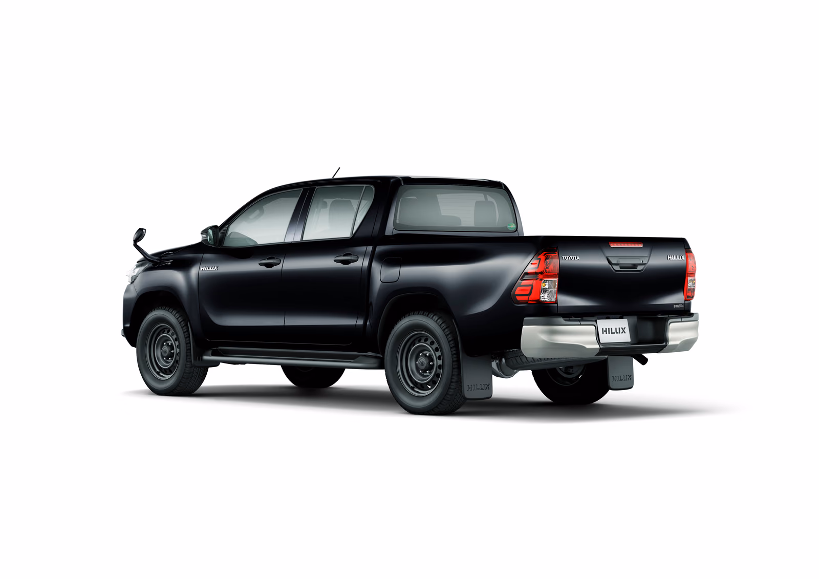 Toyota Hilux — чёрный кузов сзади в три четверти