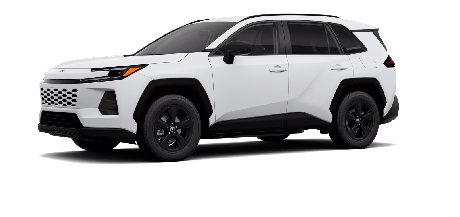 Белый Toyota RAV4 спереди в три четверти