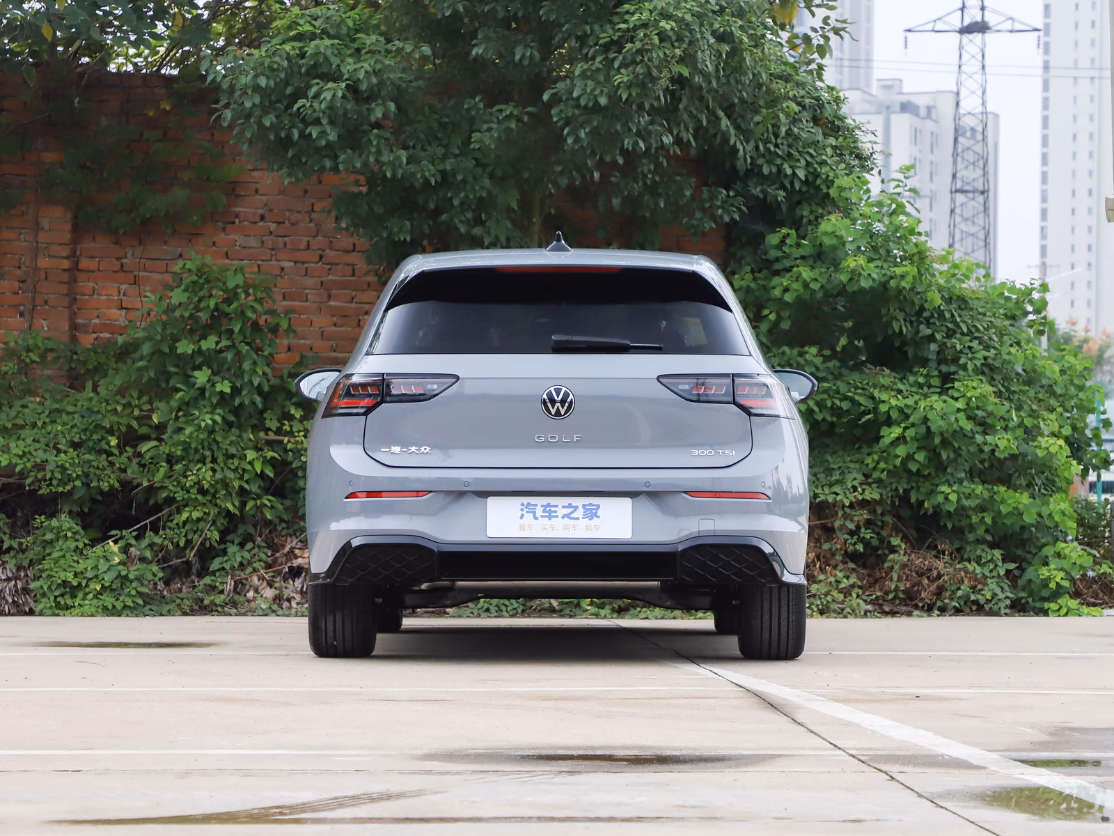 Volkswagen Golf 300TSI R-Line — вид строго сзади