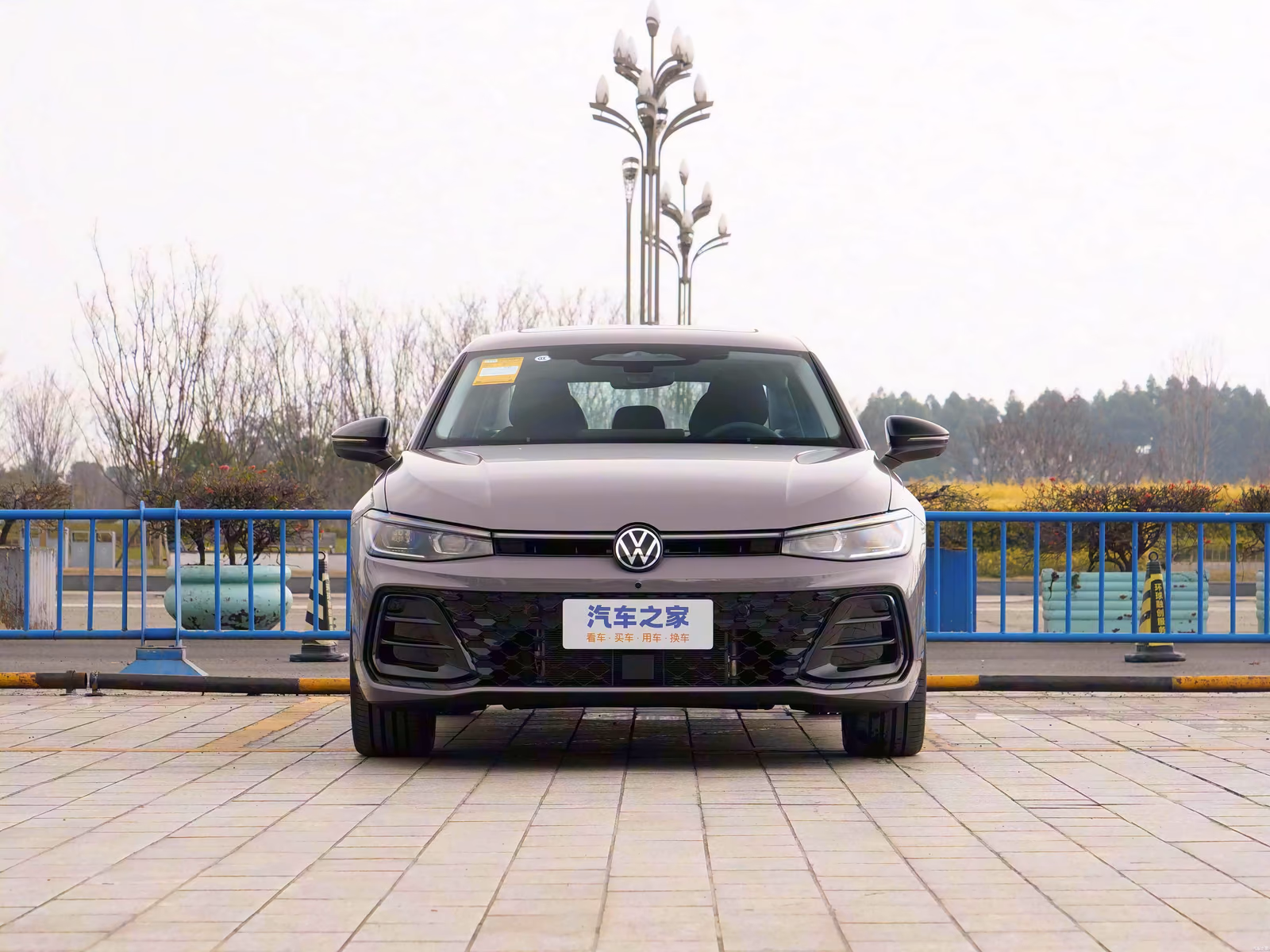 Volkswagen Passat Pro — серо-розовый кузов строго спереди