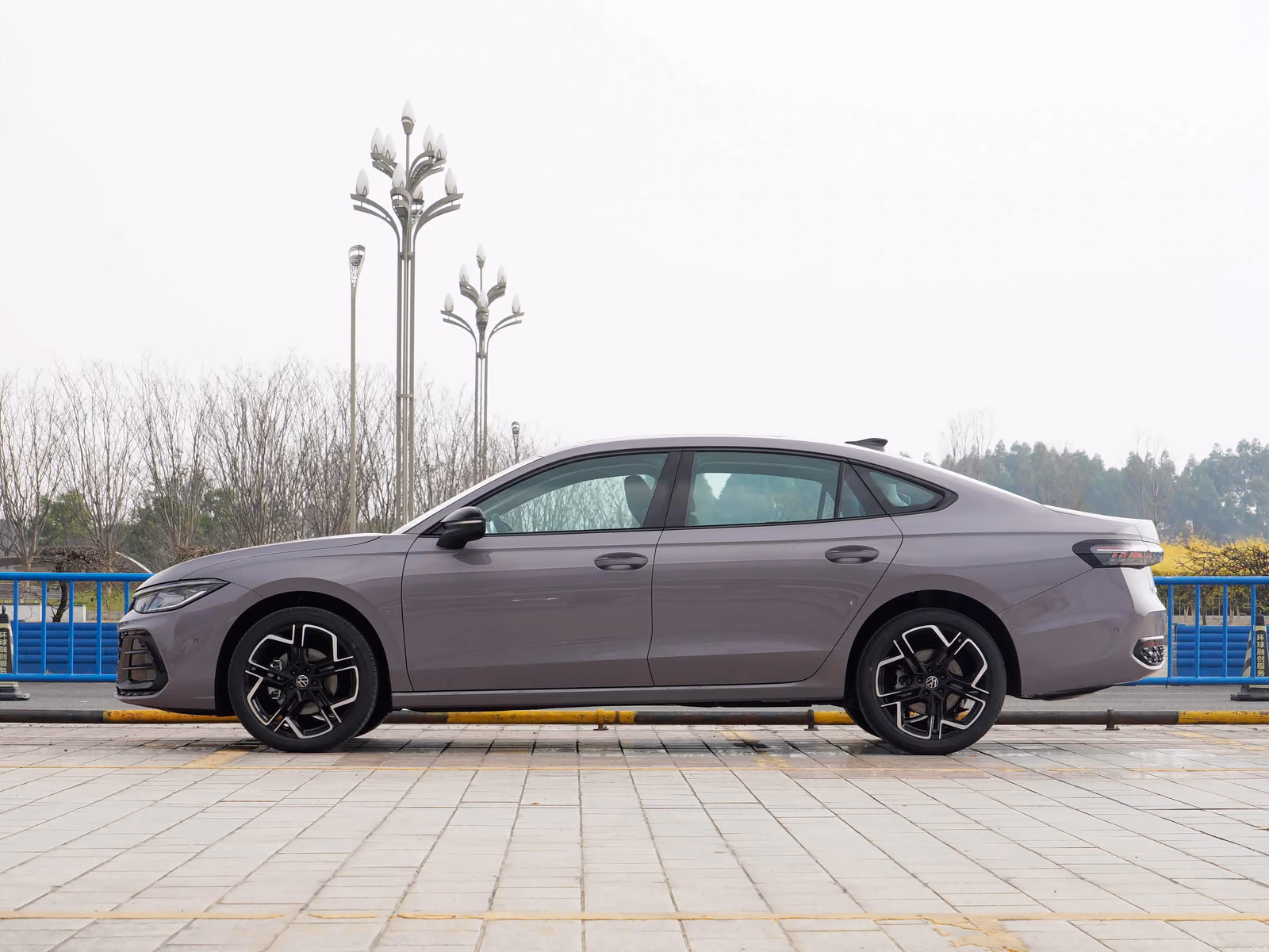 Volkswagen Passat Pro — серо-розовый кузов в профиль