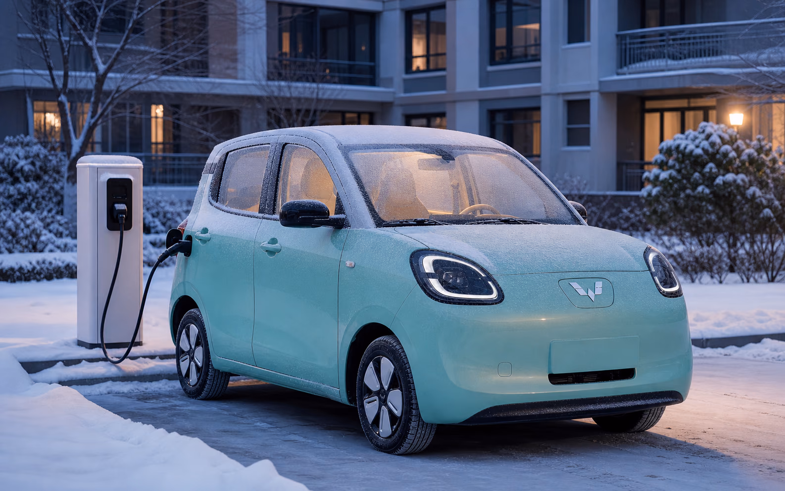 Зимняя зарядка и предварительный прогрев Wuling Hongguang Mini EV