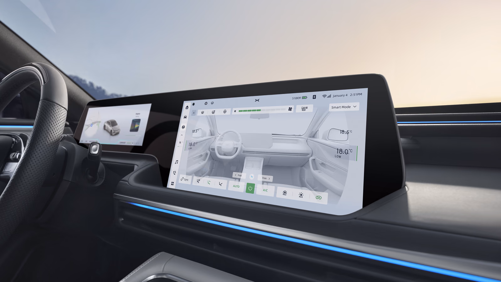 Центральный экран XPeng P7